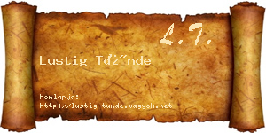 Lustig Tünde névjegykártya